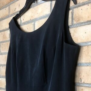 Elegant Little Black Silk Sleeveless Dress